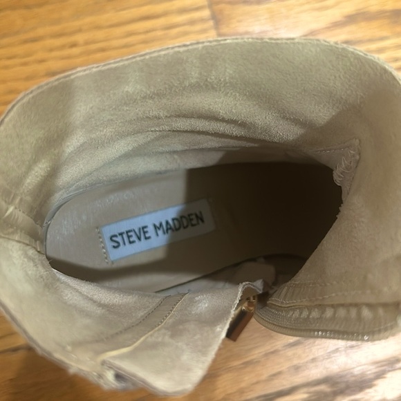 Steve Madden Braylen Suede Pointed Toe Bootie in Sand Color - Picture 11 of 12